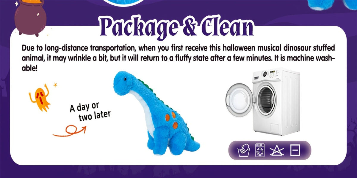 Dinosaur Stuffed Animal Plush Glowing Blue Dino with Music LED Light Up Soft Toy Glow in the Dark Birthday Gift for Kids Boys Girls Dinosaur Lovers for Home - product image 15