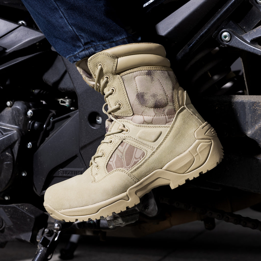 8 Men's Tactical Boot Waterproof Lightweight Comfortable Boots for Work Motorcycle Combat Boots Side Zipper Hiking Outdoor Climbing Activities All Day All - product image 29