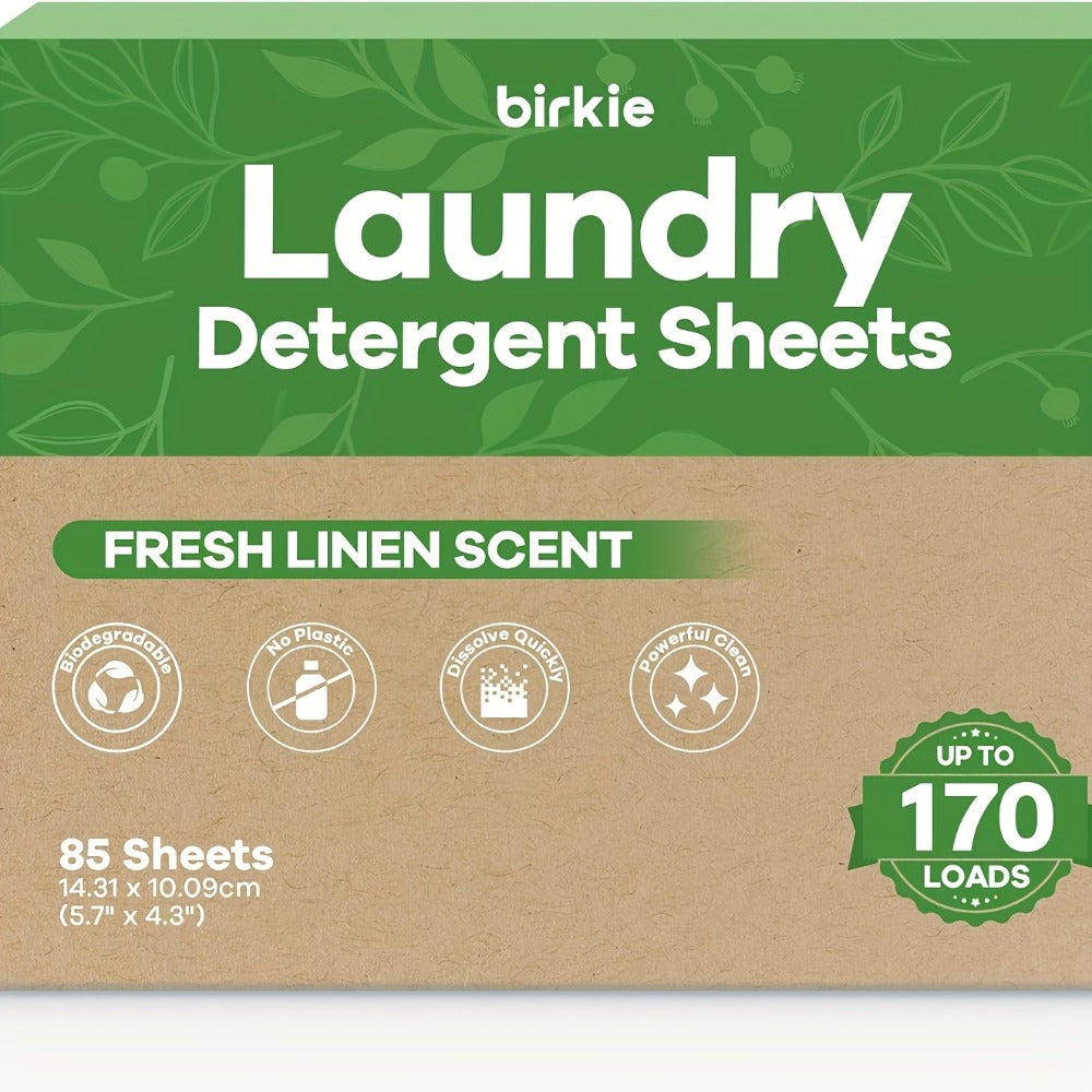 Laundry Detergent Sheets 170 Loads – 85 Sheets, Liquidless Eco-Friendly Washer Sheets, No Plastic Jug, Fresh Linen Scent - product image 3