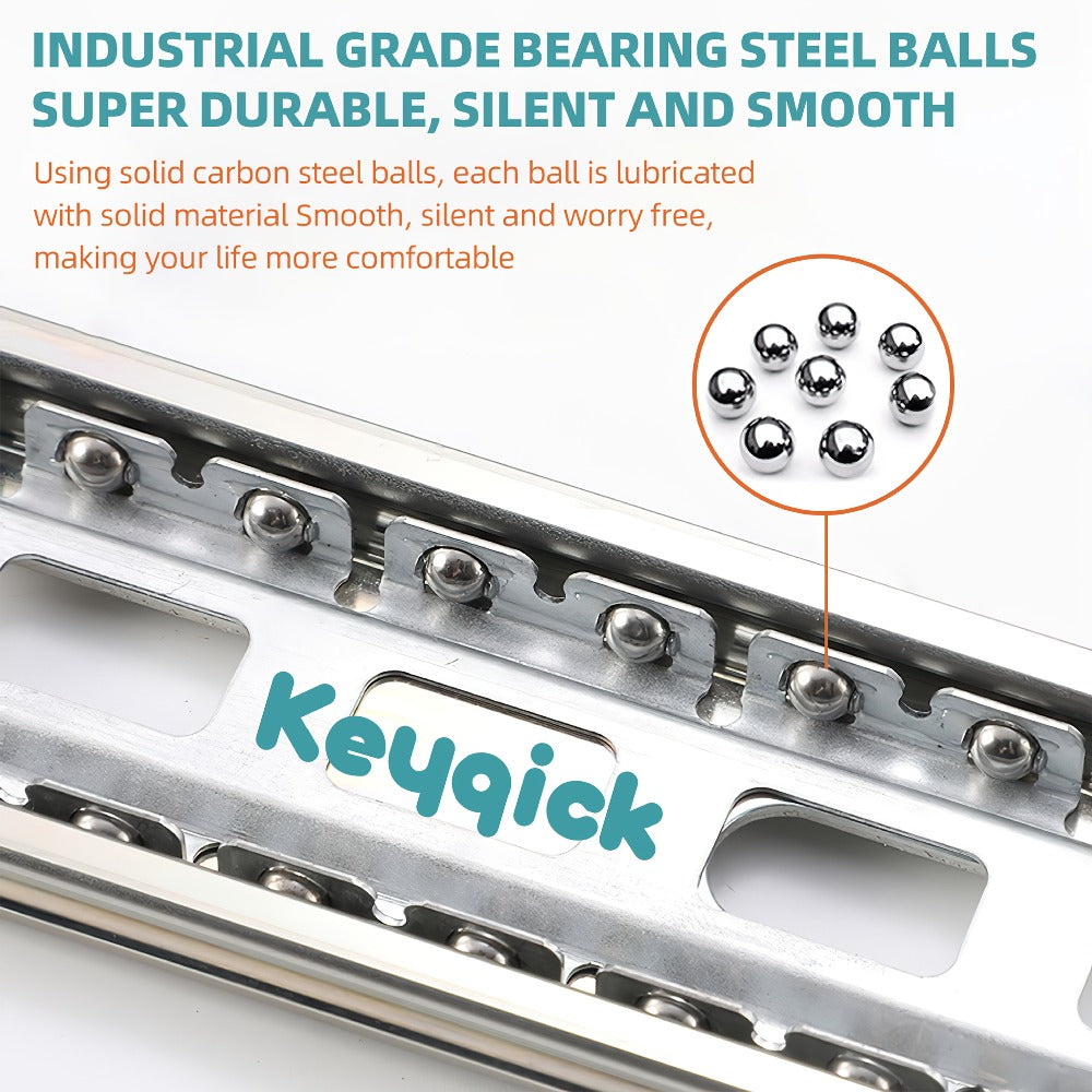 Ball Bearing Drawer Slides Full Extension 2 Pack – Heavy Duty Stainless Steel Cabinet Slides Quiet Smooth Glide Side Mount 10 14 16 Inch for Kitchen Dresser Office Furniture DIY Ca - product image 2