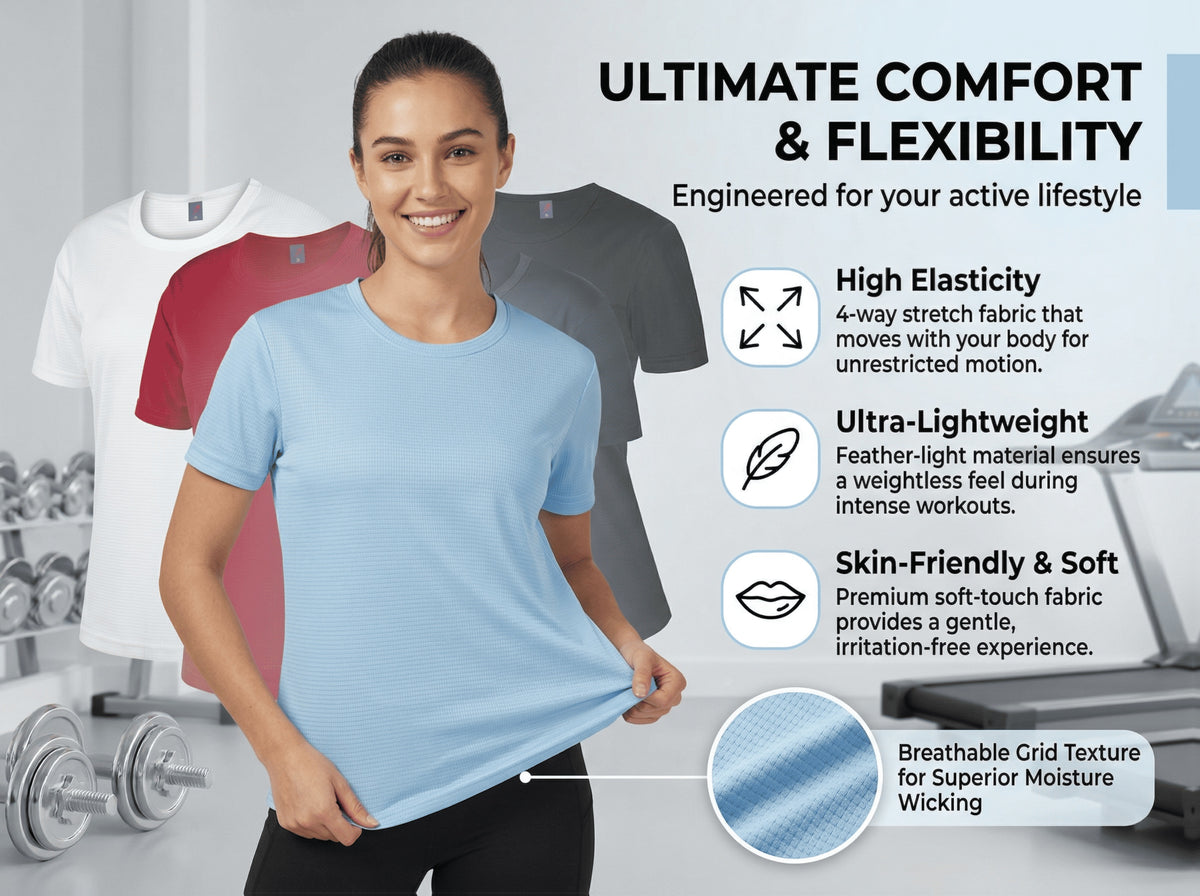 Women's 6-Pack Performance T-Shirts - Breathable, Moisture-Wicking, and Skin-Friendly for, Outdoor, and Everyday Comfort - product image 9