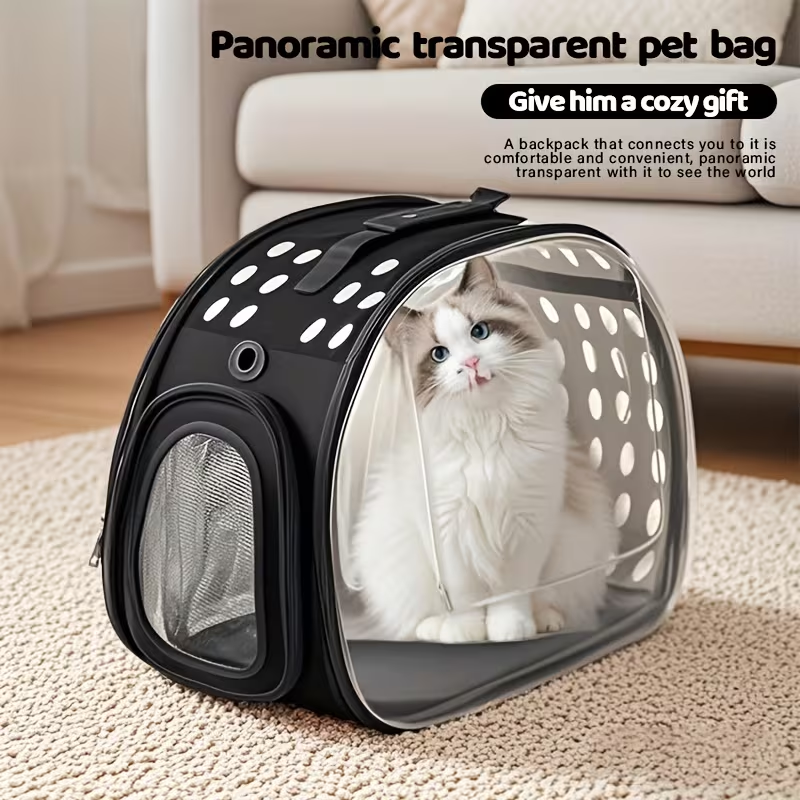 Airline Approved Clear Window Pet Bag with Ventilated Side Panels, Foldable Frame, Sturdy Outdoor Travel Carrier for Small Medium Cats, S & L, 4 Colors - product image 7