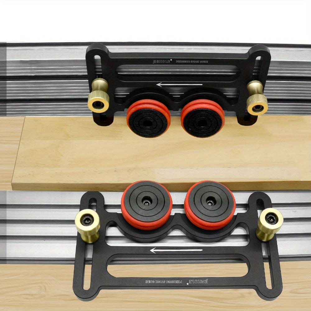 Feather Board Roller Guide for Table Saw – Aluminum Alloy One-Way Safety Stock Feeder with T-Track Mount, Anti-Kickback Woodworking Press Guide Tool - product image 2
