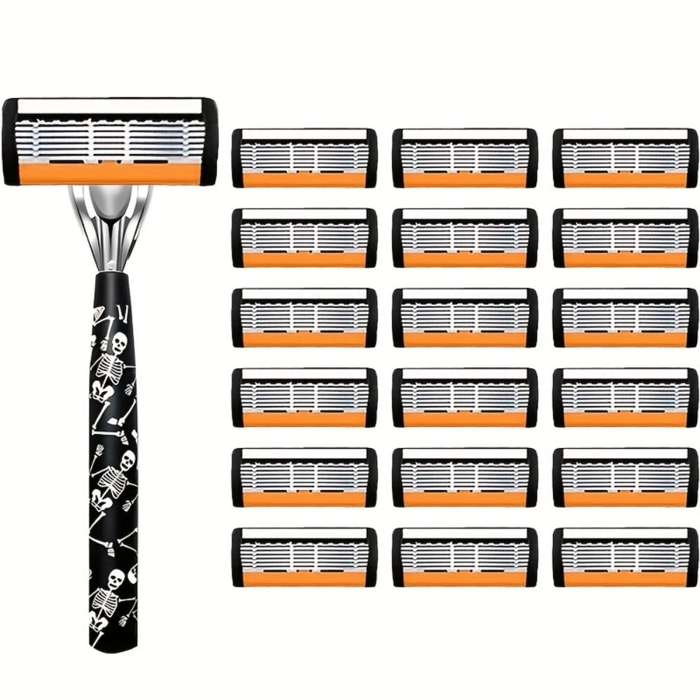 Safety Razor for Men 7-Layer Progressive Blades — Non-Slip Stainless Steel Handle Classic Double Edge Razor for Beard & Mustache Grooming, 1 or 2 Handle + 15–36 Blade Pack Options - product image 8