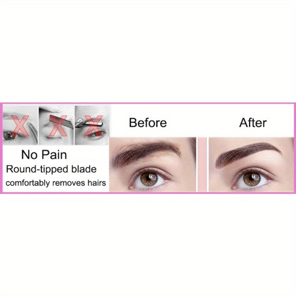 Electric Eyebrow Trimmer for Women 2 Pack, USB Rechargeable Painless Precision Eyebrow Razor Pen, Portable Hair Remover for Face Lip Leg Armpit – Pink White Colorful - product image 18