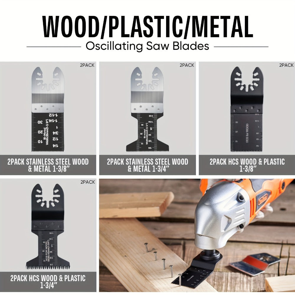 115pcs Oscillating Saw Blades Set with Sandpaper – Multitool Blades for Wood Metal Plastic, Universal Fit for Major Brands, Complete DIY & Pro Cutting Kit - product image 3