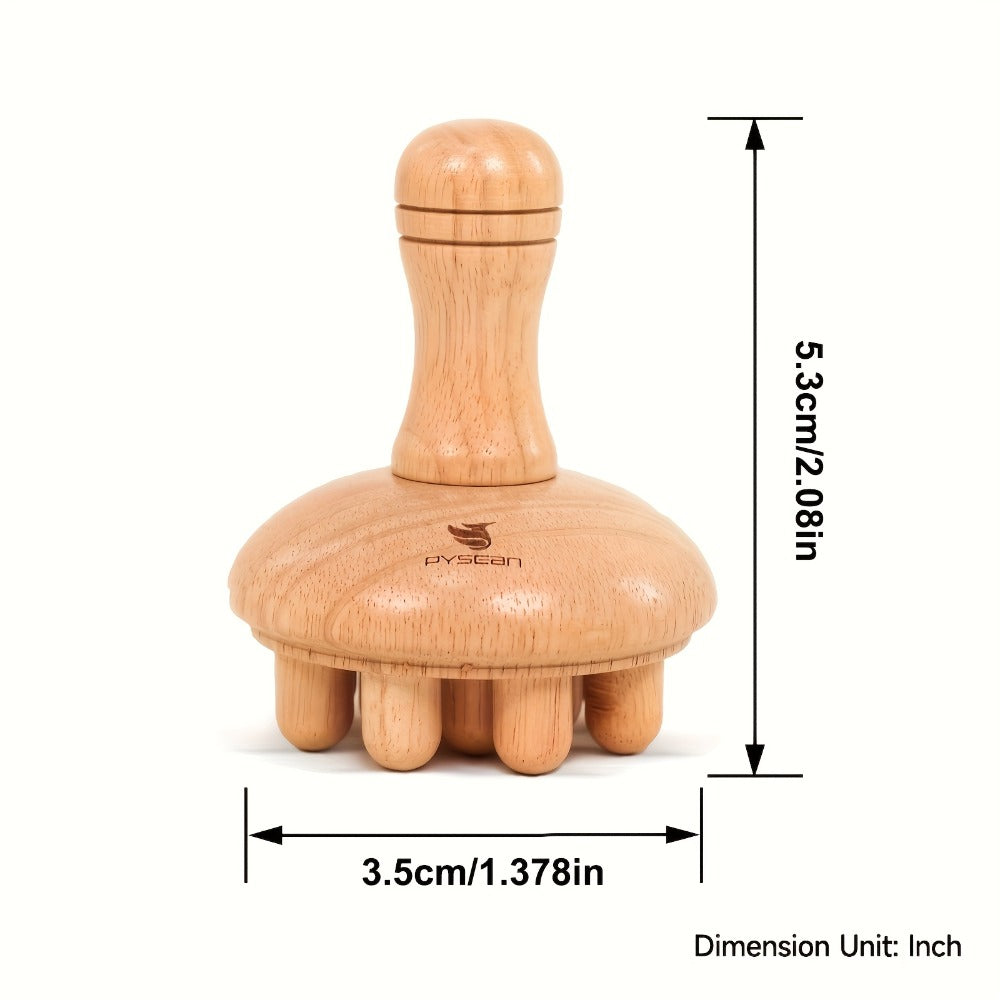 Wooden Mushroom Massager Anti-Cellulite Lymphatic Drainage Wood Therapy Body Massage Tool Ergonomic Handheld Natural Wood for Back Neck Thighs Legs Abdomen Self Care Gift for Women - product image 3