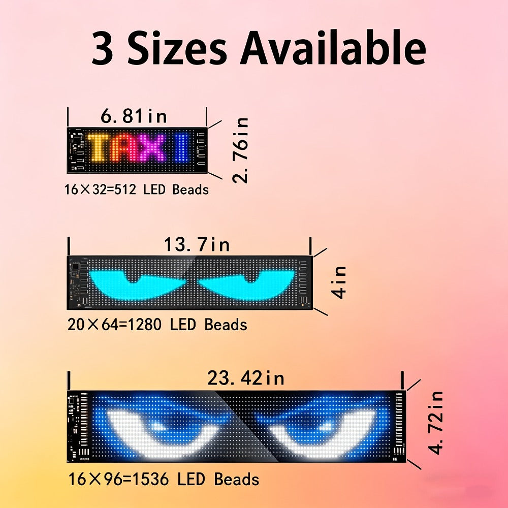 LED Scrolling Sign App Controlled Flexible LED Matrix Display Panel Programmable Animated Text for Car Home Party Birthday Holiday Decoration - Multiple Sizes - product image 2