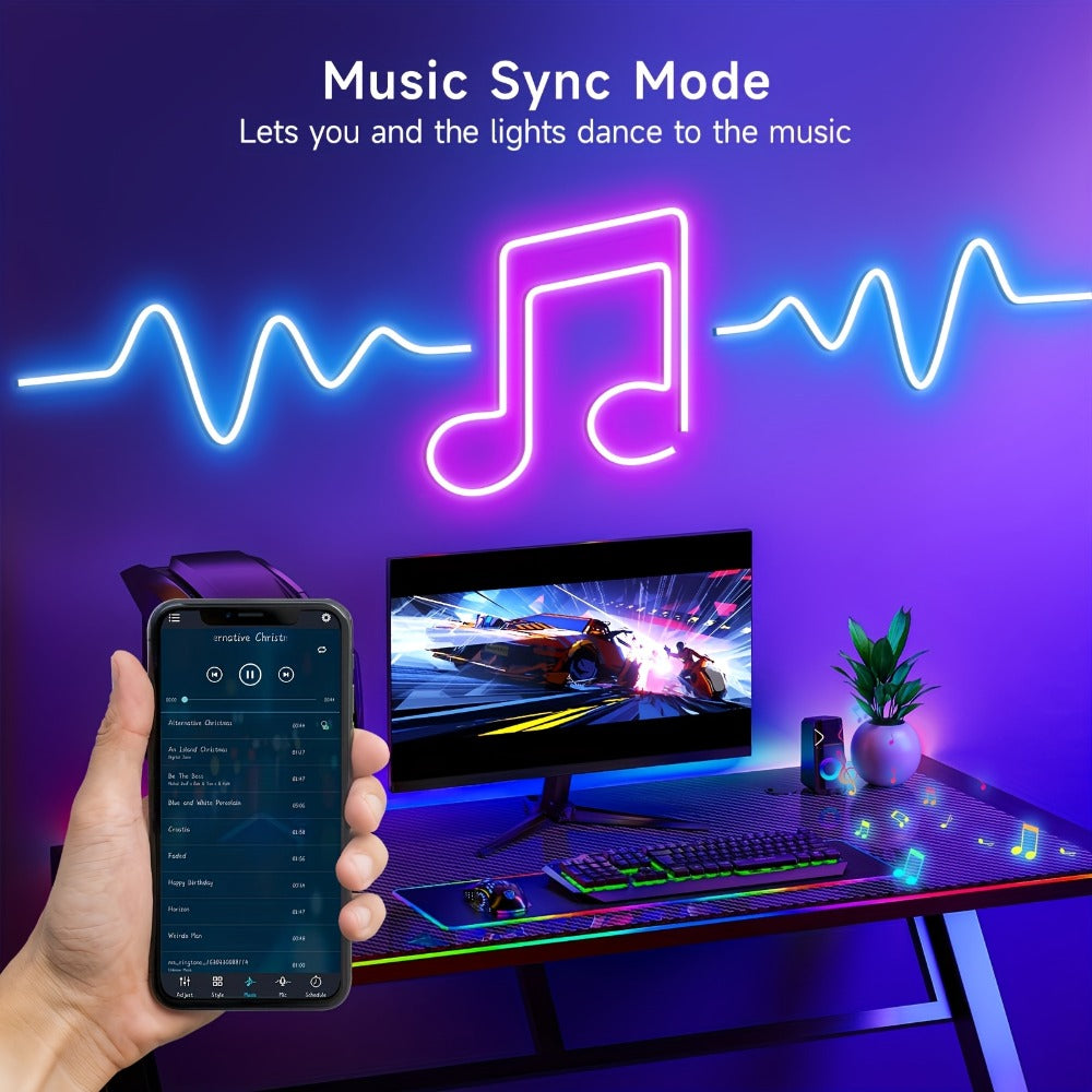 LED Neon Rope Light IP65 Waterproof – RGB Color Changing Light Strip, App & Remote Control, Music Sync, Silicone Neon Light for Bedroom, Gaming Room, Indoor & Outdoor Decoration (3 - product image 6