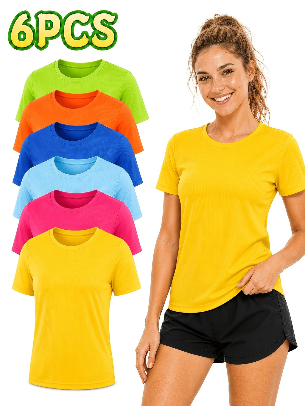 Women's 6-Pack Performance T-Shirts - Breathable, Moisture-Wicking, and Skin-Friendly for, Outdoor, and Everyday Comfort - product image 33