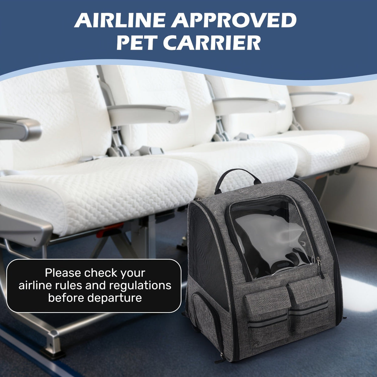 Rolling Pet Carrier with Wheels – 2-in-1 Trolley Cat Carrier Bag, Airline Approved, Telescopic Handle, Detachable Soft-Sided Travel Bag with Shoulder Strap - product image 5