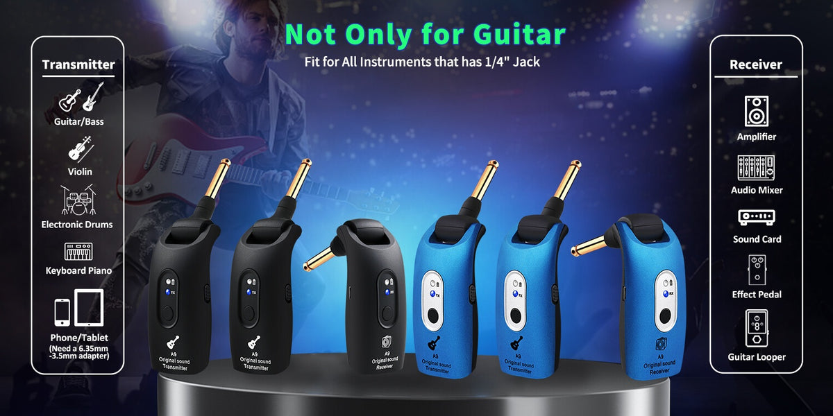 Wireless Guitar System 2.4Ghz Built-In Rechargeable Lithium Battery 270° Rotate Audio Wireless Transmitter Receiver for Guitar Bass Violin Keyboard - product image 12