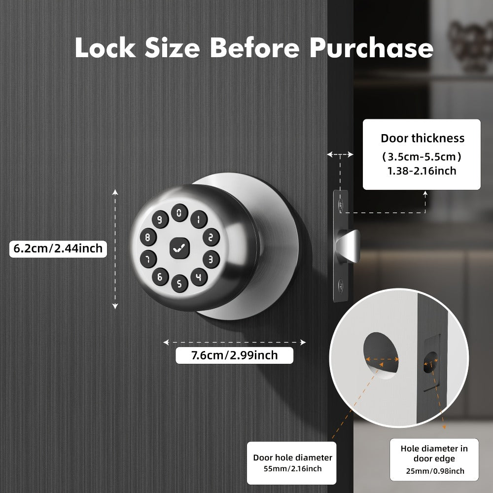 Smart Door Lock Keyless Entry – 3-in-1 APP + PIN + Key Access, Auto-Lock, Wireless Bedroom Door Lock with Durable Alloy Construction, Easy Installation, Holiday Gift for Family (Si - product image 8