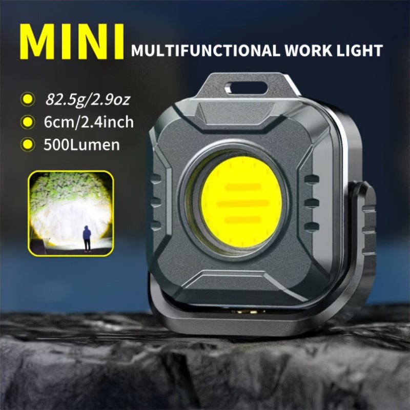 COB LED Work Light Rechargeable 500 Lumen 6 Modes Adjustable Color Temp Mini Tactical Flashlight for Camping Garage Car Repair Emergency EDC - product image