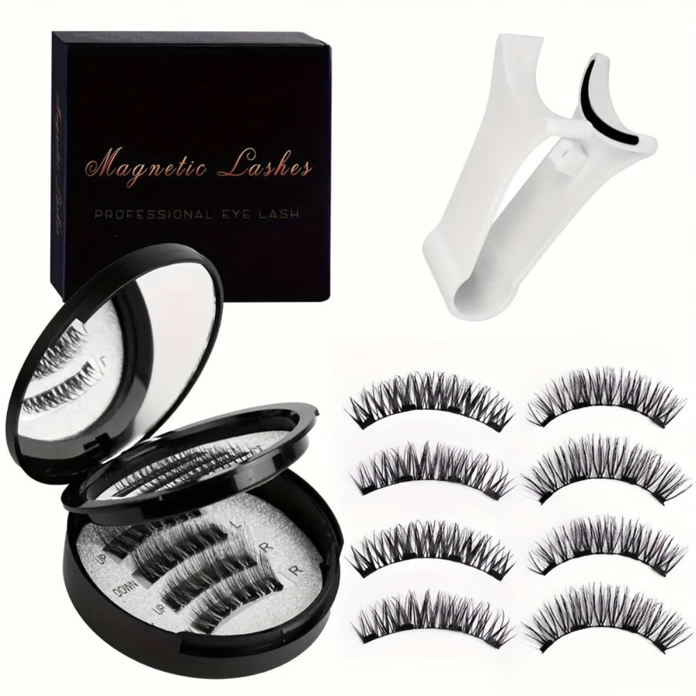 Waterproof 3D Magnetic Lashes 8Pcs Reusable Double Strip False Eyelashes Set with Clips & Glue – Natural Look for Women, Daily Wear, Parties & Special Occasions - product image 5
