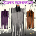 Halloween Decorations: 3pcs Hanging Skeleton & Set (Sound-Activated Light-Up Eyes) Indoor/Outdoor Yard & Lawn Spooky, Colorful Fabric "Grim Reaper" - product image 3