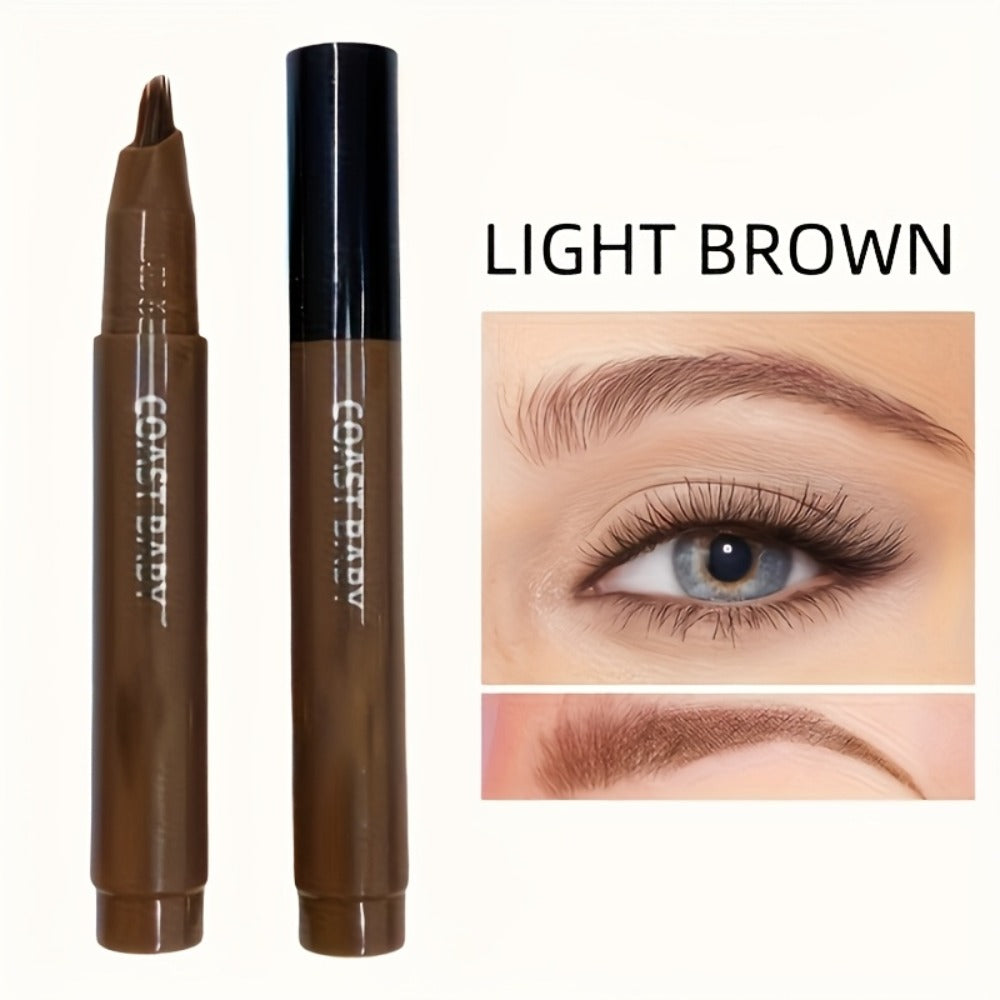 Eyebrow Pencil 2-Pack Multi-Fork Tip Waterproof — 4 Shades Natural Hair Stroke Effect Brow Pen Smudge-Proof Long-Lasting Microblading Look Hairline Filler for Sparse Brows Beginner - product image 11