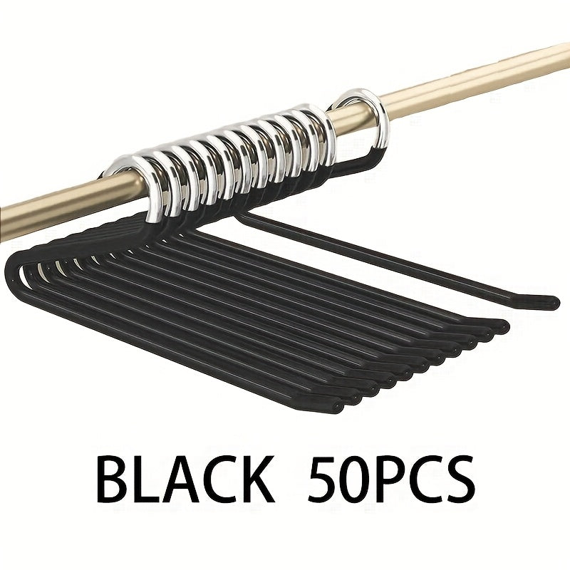Pants Hangers Metal Open Leg Non-Slip - Heavy Duty Trouser Jeans Hanger for Wardrobe, Space Saving, Black or White, 10/20/30/50pcs - product image 20