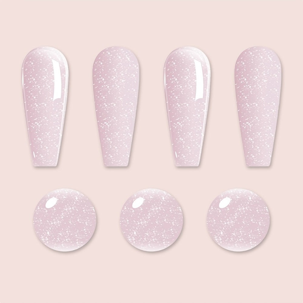Pink Glitter Jelly Gel Nail Polish Arch Shaping & Color Gel – Sheer Pink Translucent UV/LED Nail Gel, Modern Light Formula for Home & Salon Creative Manicure Nail Art - product image 3