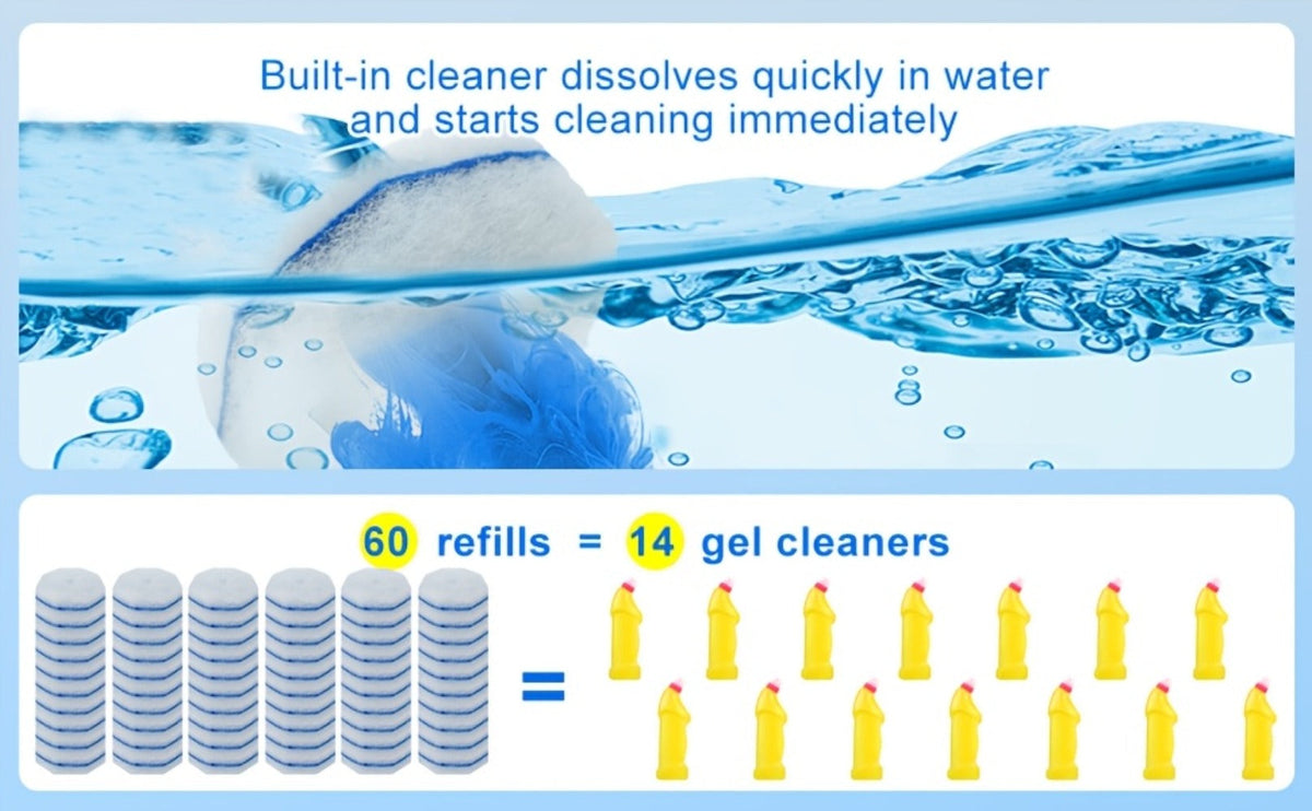 Disposable Toilet Wand Refills 120 or 58 Count Compatible with Clorox ToiletWand Upgraded Fiber Deep Clean Removes Rust Scale Hard Water Stains Toilet Bowl Brush Replacement Heads - product image 11