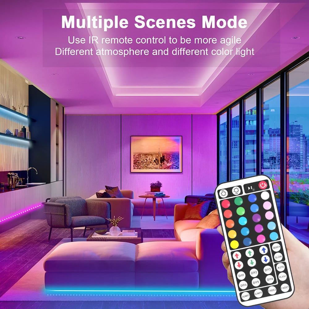 RGB LED Strip Lights 50ft/100ft – Color Changing Tape Light with 44-Key Remote, 20 Colors & 8 Modes, Easy Install, for Bedroom, Living Room, Kitchen, Bar, Wedding & Party Decoratio - product image 11