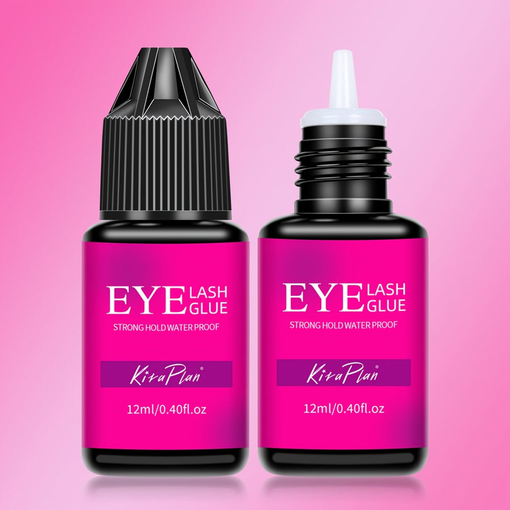2-Pack Strong Hold Lash Extension Glue — Ultra Fast Dry 0.5–1s, 6–7 Week Retention, Black Eyelash Adhesive for Beginners & DIY Cluster Home Use, 12ml Each - product image 13
