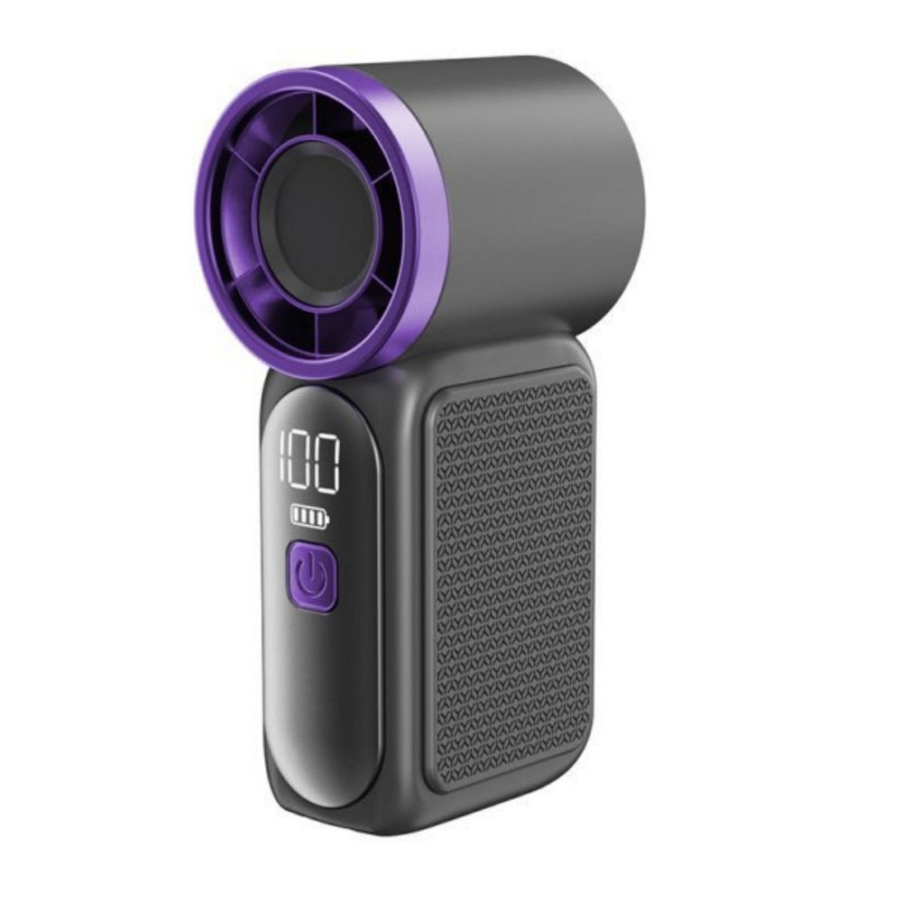 Turbine Fan Mini Handheld High Speed 100-Speed Wind Cannon USB Rechargeable Portable Outdoor Cooling Fan Compact Personal Fan for Travel Camping Sports - product image 2