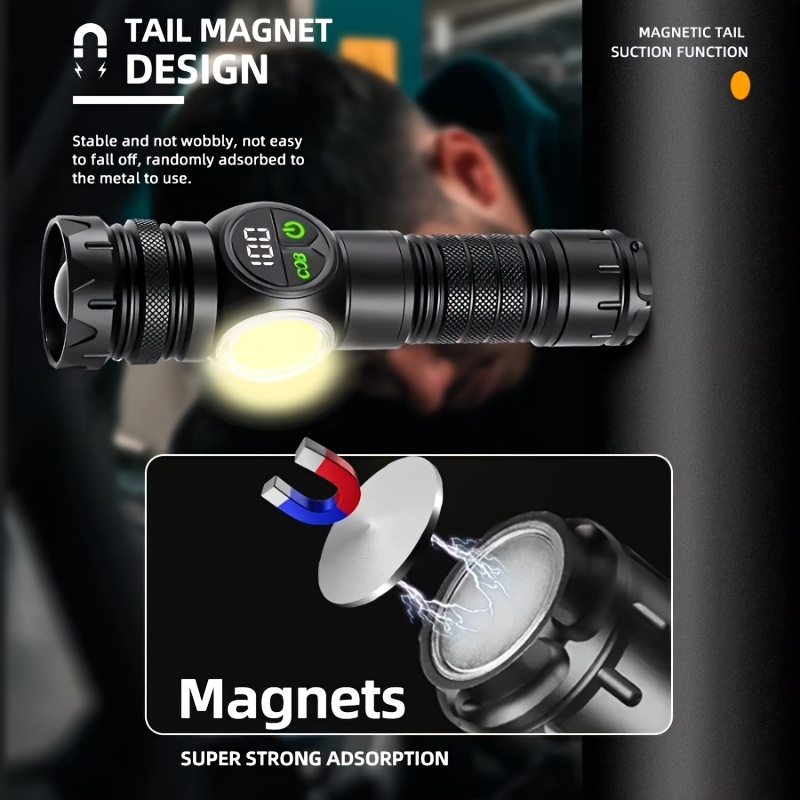 High Lumen Tactical Flashlight 2-Pack | COB Side Light, USB Fast Charging, Zoomable, Multiple Modes for Camping, Cycling, Fishing, Emergency & Outdoor - product image 9
