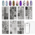 Nail Stamping Plate Set 9Pcs with 7 Mixed Design Stainless Steel Plates – Complete Nail Art Stamp Kit with Stamper & Scraper for Floral Geometric Abstract DIY Manicure Printing, Re - product image 7