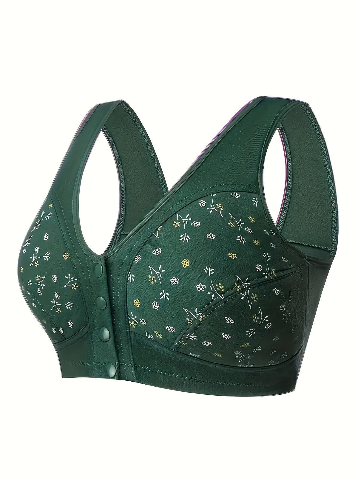 3pcs Plus Size Printed Front-Closure Bra Set Elegant Full-Cup Wire-Free Comfort Bras Women's Lingerie & Underwear Sets Everyday Bras Fashion Underwear - product image 22