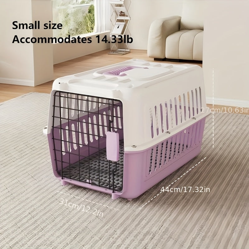 & FAA Certified Dog Cat Travel Crate, Breathable Portable Pet Carrier Box with Buckle Closure & Easy Assembly for Airplane Cabin Transport, 3 Colors 2 Sizes | Airline Approved Pet Carrier