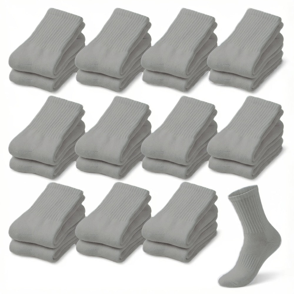 Multicolor Diabetic Crew Socks 12 Pairs Cotton Non-Binding Neuropathy Seamless Cushioned Loose Fit for Men Women Sensitive Feet Edema White Black Grey Size 9-11 10-13 - product image 7