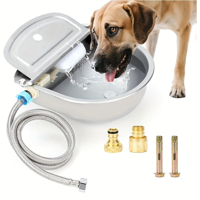 Heavy-Duty Stainless Steel Leakproof Pet Waterer with Easy-Clean Spout for Horses, Cattle, Pigs, Chickens, Rabbits, Goats & Ducks, Farm Kennel Stable - product image