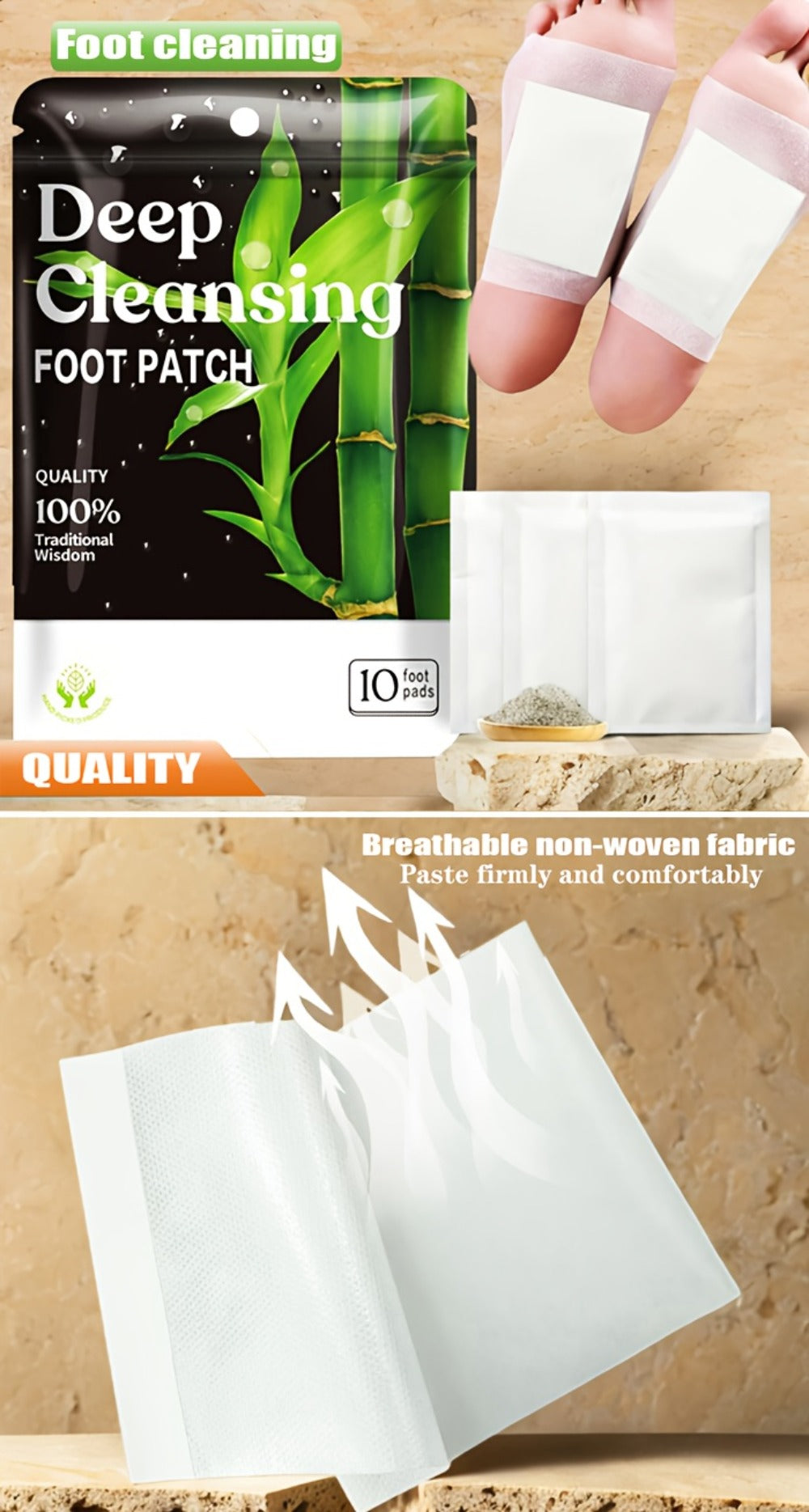 Detox Foot Patches with Bamboo Vinegar Ginger & Lavender — Natural Plant Formula Deep Cleansing Overnight Foot Pads, Moisturizing Soothing Foot Care for Tired Aching Feet, Home Spa - product image 27