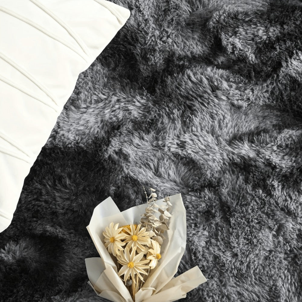 Tie-Dye Knotted Fluffy Mat Super Soft Thickened – Cozy Indoor Area Rug for Living Room, Bedroom & Office, Stylish Floor Covering 15.74x47.24 in – Dark Gray, Light Grey, Pink, White - product image 5