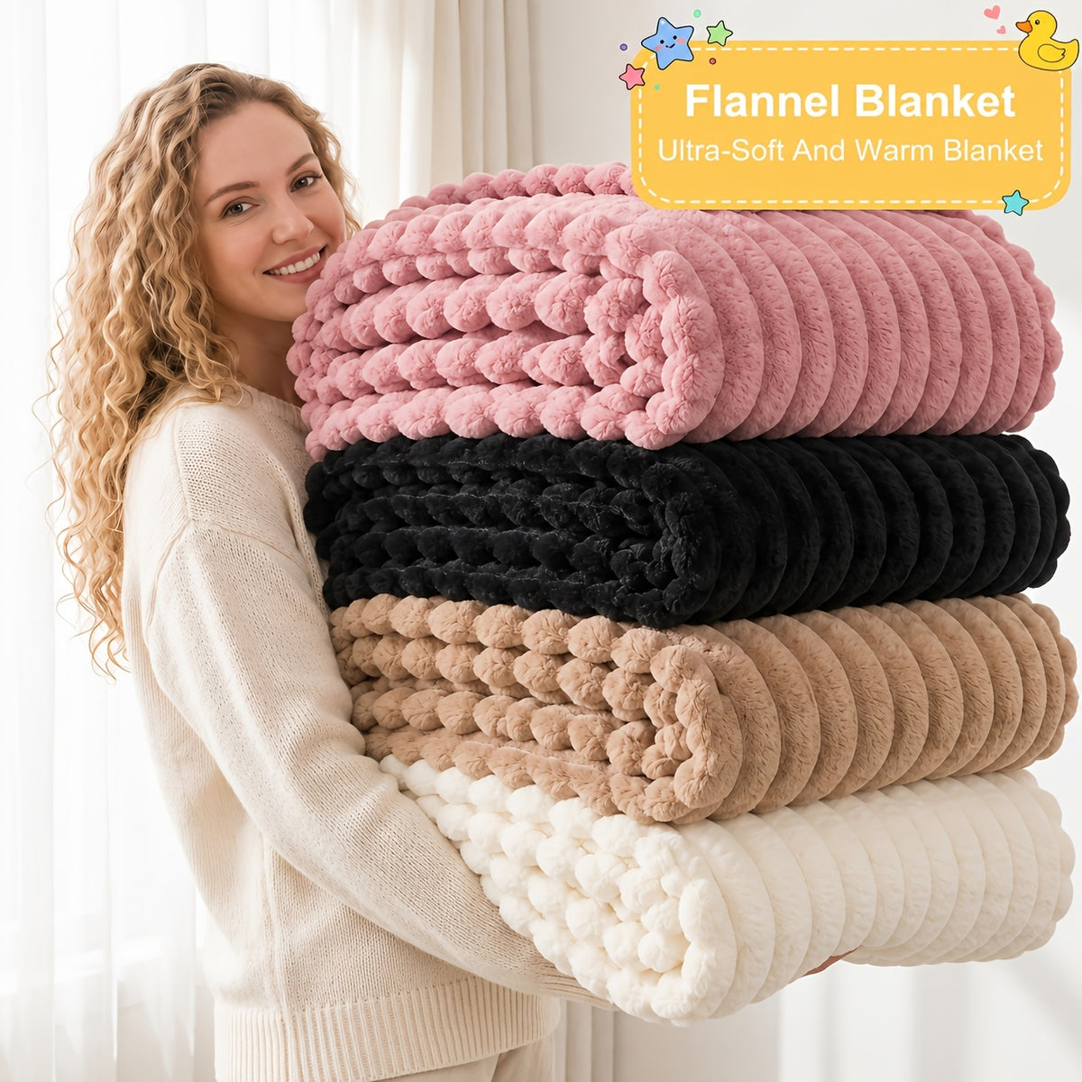 1pc Ultra-soft Faux Rabbit Fur Blanket, Comfortable and Warm, Suitable For All Seasons, Available In Multiple Colours, Multipurpose Blanket, Suitable For Bed - product image