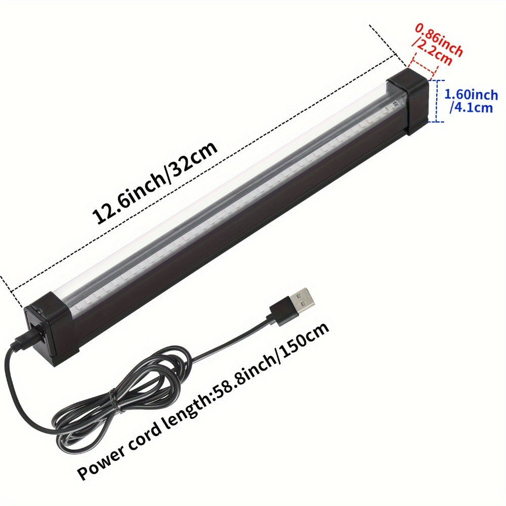 UV Black Light Strip USB LED – 32cm / 12.6ft Portable Magnetic Black Light Tube for Halloween Party, Fluorescent Tapestry, Body Paint, Posters, Christmas & Cabinet Lighting (3-Pack - product image 4