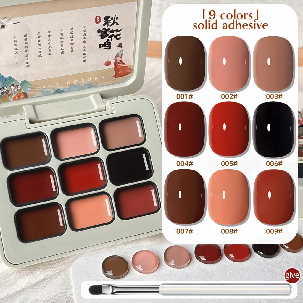Gel Nail Polish Set 9 Colors Autumn Harvest High Saturation Soak-Off LED — Alcohol-Free Long-Lasting Solid Gel Polish Kit with Light Therapy Pen for Salon & Home Manicure - product image 21