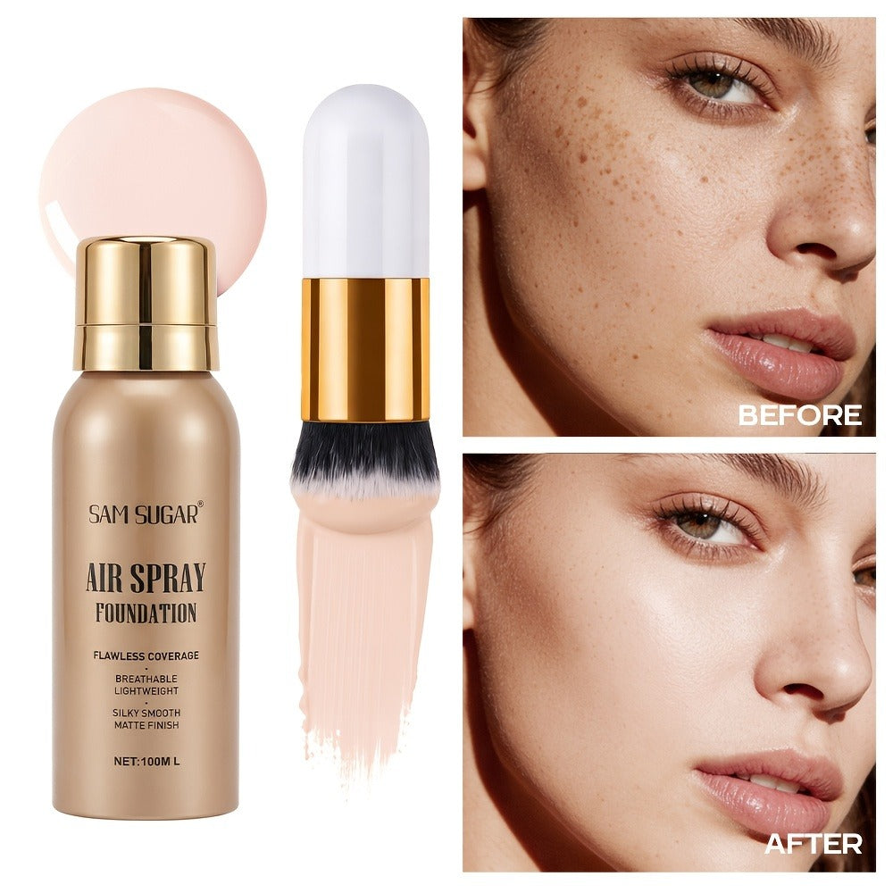 Waterproof Matte Foundation Spray Powder with Brush Set for Women - Sweat-Proof Long-Lasting Full Face Coverage Natural Finish Oil Control, 3 Shades for All Skin Types - product image 3