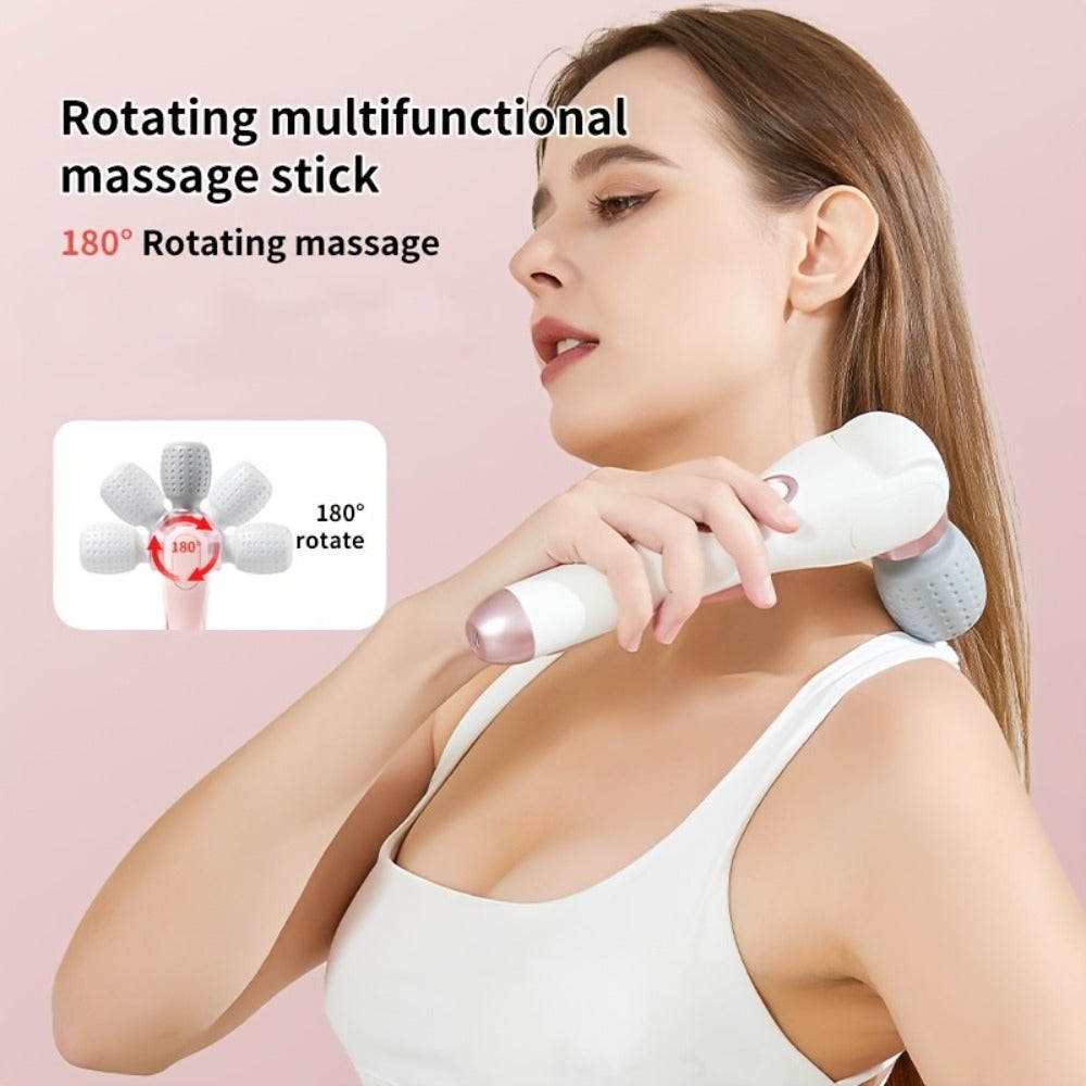 Electric Handheld Massager 180° Foldable Massage Stick | 5-Speed Vibration USB Rechargeable Rotating Head | Full Body Relief Neck Back Shoulder Leg Waist | Portable Cordless Massag - product image 6