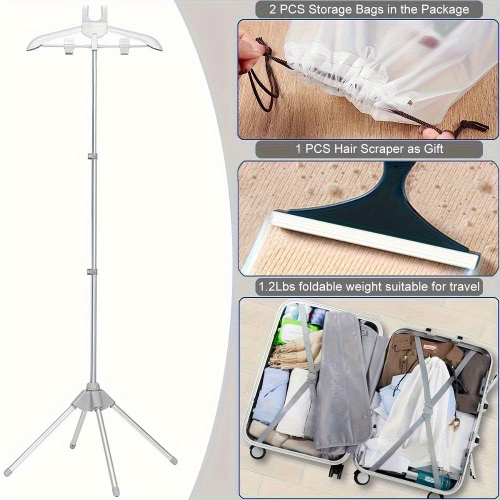 Clothes Drying Rack Foldable Height Adjustable Telescopic Ironing Rack, Aluminum Alloy Garment Rack with 360° Rotating Arm, Multi-Layer Hanging Drying Stand, Space-Saving Laundry R - product image 19