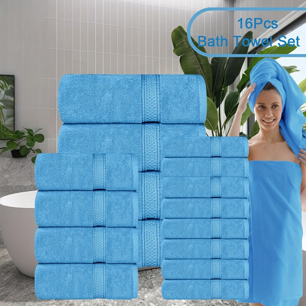 Luxury Soft Towel Set 8 or 16 Piece - Thickened Quick Dry Skin Friendly High Absorbency Bath Towels Hand Towels Washcloths | 13+ Colors | Home Hotel Travel Fitness Spa Gift Set - product image 18