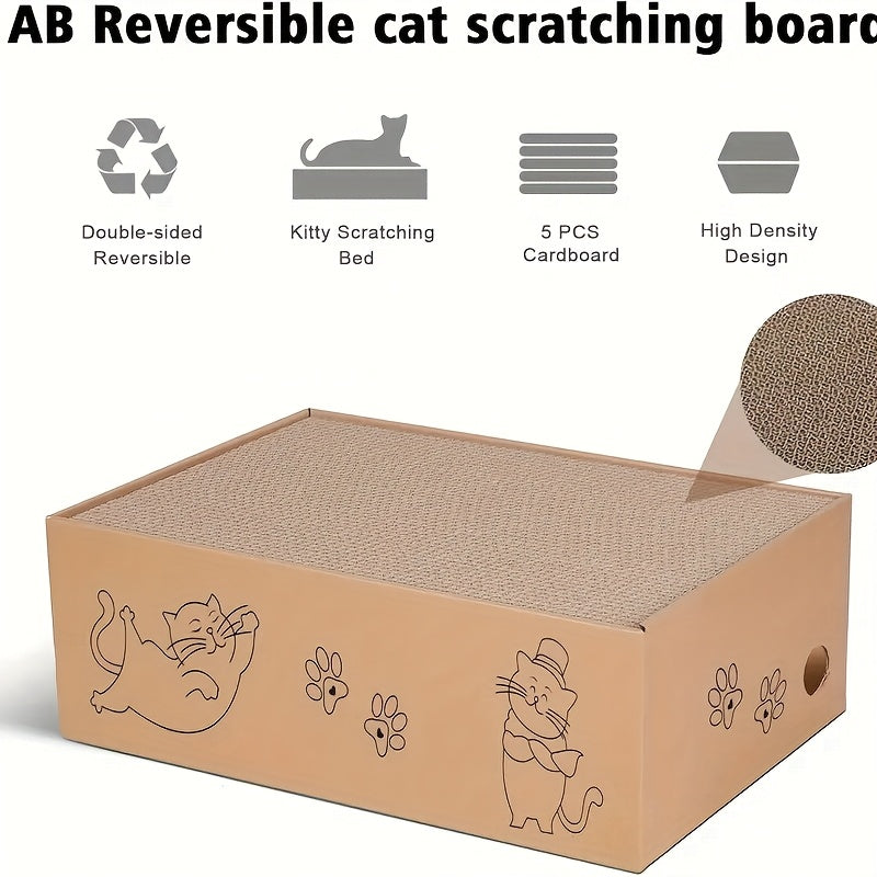 5-Layer Large Corrugated Cardboard Scratcher with Premium Texture, Replaceable Design for Indoor Cats & Kittens, Standard & Extra Large, Set of 5 – Cat - product image 6