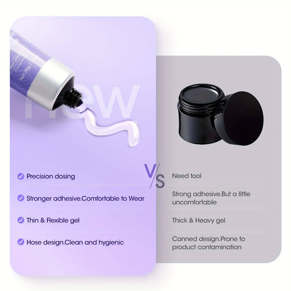 Nail Glue Gel UV LED Solid Formula 30g — Crystal Clear Extra Strong Bond for Press On Nails, Acrylic Tips, Nail Extensions & Rhinestones | Repositionable Before Cure | Lasts Up to  - product image 7