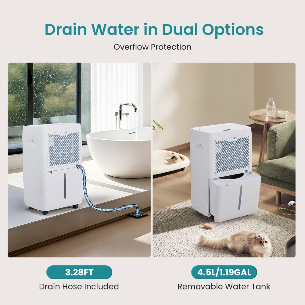 Dehumidifier for Basement 50 Pint 5500 Sq Ft with Drain Hose, Portable Home Dehumidifier for Large Room Bedroom Bathroom, 3 Modes Auto Shut-Off Quiet Fan Washable Filter Humidity C - product image 11