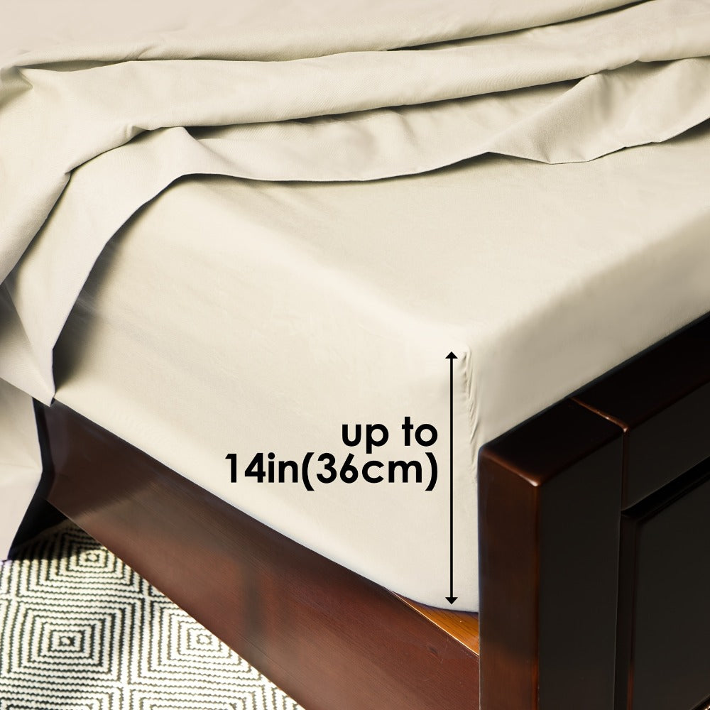 Bed Sheet Set Deep Pocket Soft Microfiber - Fitted Sheet Flat Sheet & Pillowcases Twin Full Queen King - Cooling Breathable Fade Resistant Sheets for Daily Use Dorms Guest Rooms - product image 2