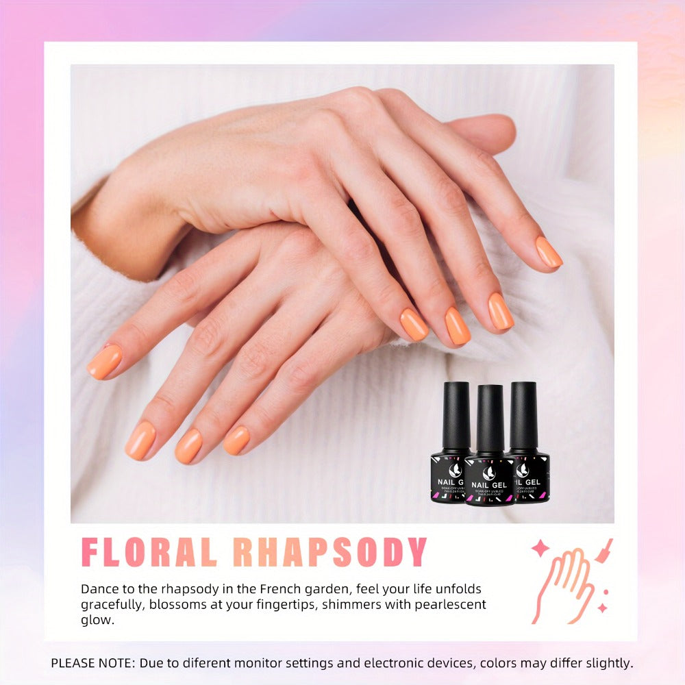 Pastel Gel Nail Polish Set 32 Colors Floral Rhapsody Series – Nude Gray Pink Blue Soak-Off UV/LED Curable, Four Seasons Manicure Starter Kit for Women Salon & Home Nail Art Gift - product image 8