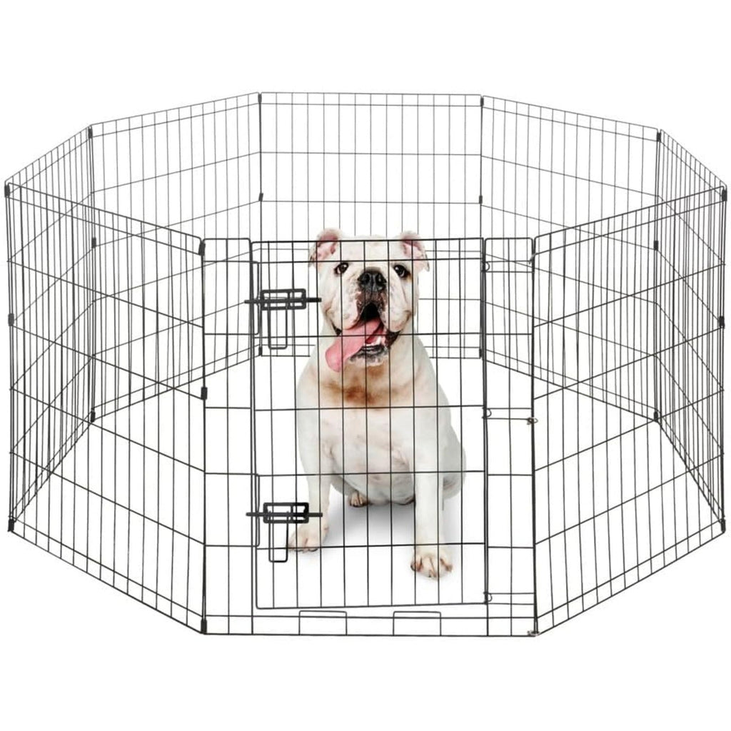 Dog Playpen 8 Panel Foldable Metal Pet Fence with Gate | Rugged Indoor Outdoor Exercise Pen for Small Dogs & Animals | 24 Inch | Multiple Configurations - product image 6
