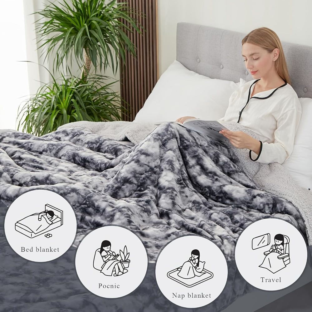 Moire Pattern Flannel Blanket – 200-250gsm Thick Plush Reversible Throw for Sofa & Bed, Soft Cozy Microfiber, 5 Colors, 4 Sizes - product image 15