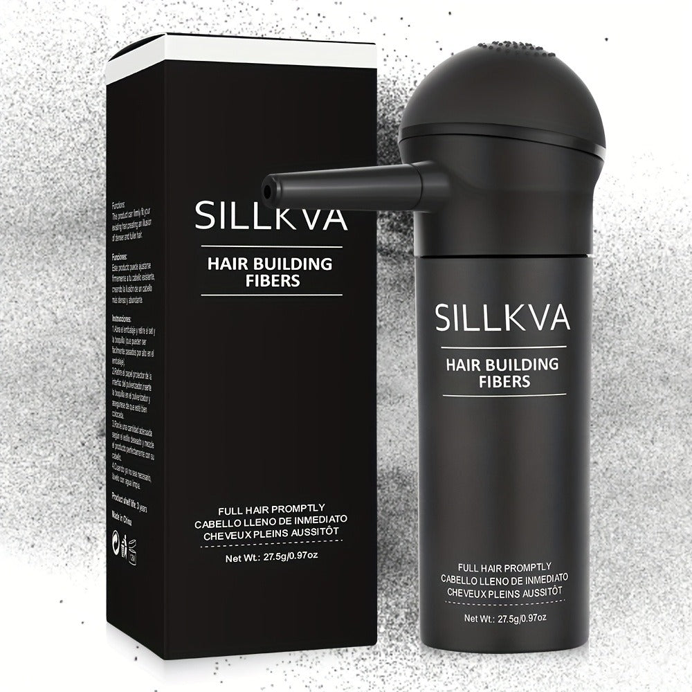 Hair Fibers Spray Applicator Kit Instant Thickness for Thinning Hair & Bald Spots SILLKVA 7 Shades Precision Spray Natural Coverage Hair Loss Concealer Men & Women 0.97oz - product image